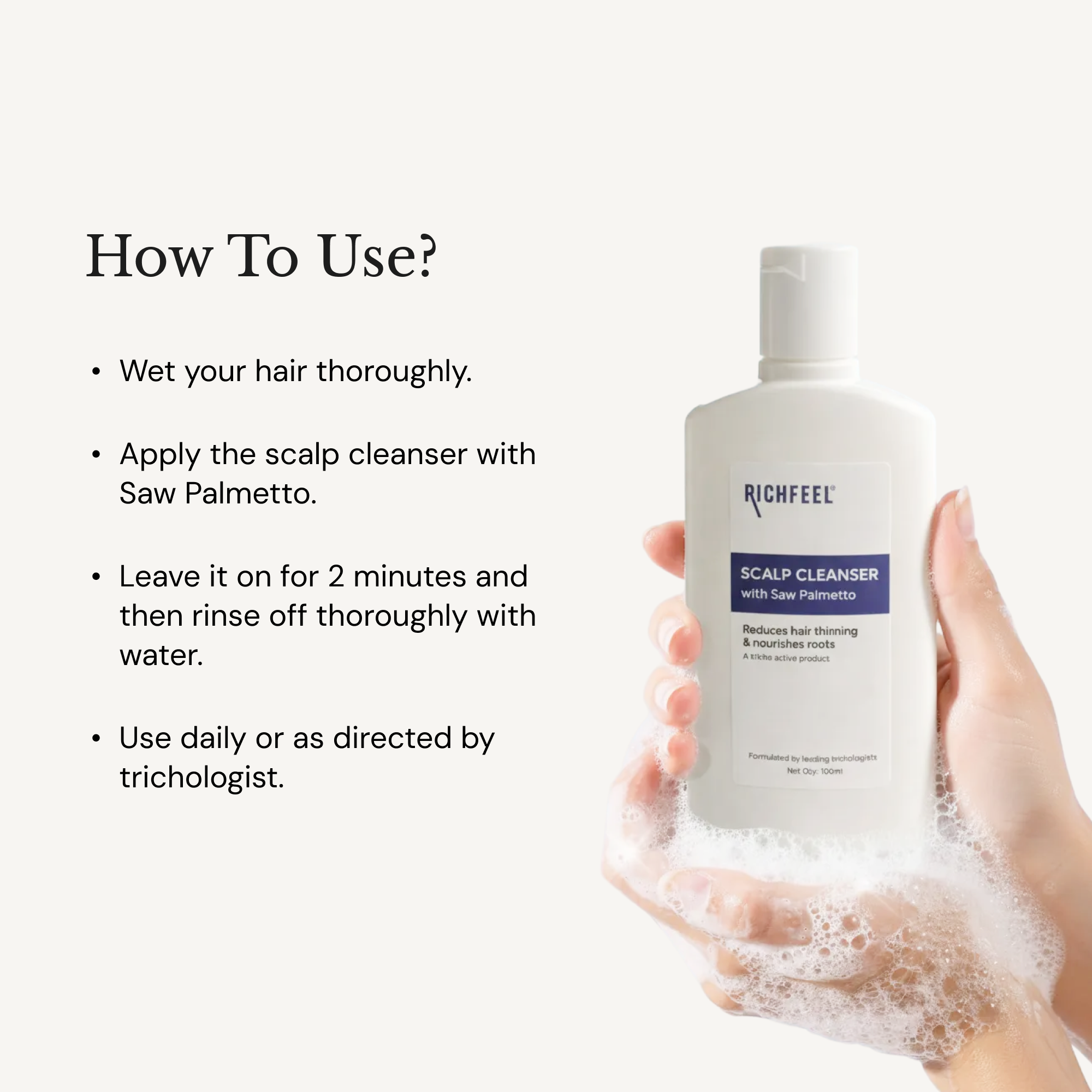 Richfeel Scalp Cleanser with Saw Palmetto | Anti-Hair Fall Shampoo